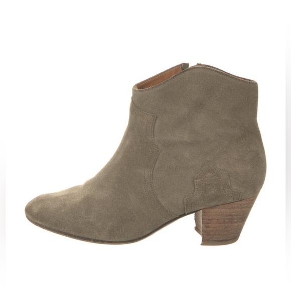 Isabel Marant Tan Dicker Suede Low western Cowboy Boots sz FR 37 - Picture 1 of 5